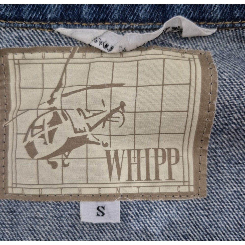 WHIPP Jacket Mens Small Blue Denim Varsity Leather Sleeves Squadron '58 Club VTG - Picture 5 of 12